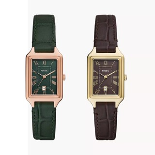 FOSSIL Raquel 羅馬時標 Croco LiteHide™ 皮革腕錶 23MM 綠ES5366／棕ES5367