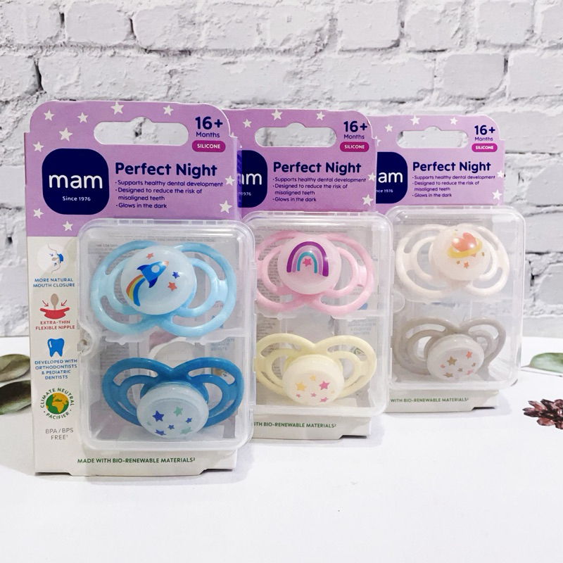 🙂Smile Baby👼🏻奧地利🇦🇹 MAM Perfect night完美夜光系列 16個月以上 安撫奶嘴 矽膠2入