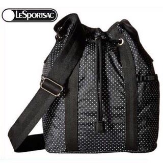 美國 Lesportsac 紫色點點防水尼龍降落傘布水桶包