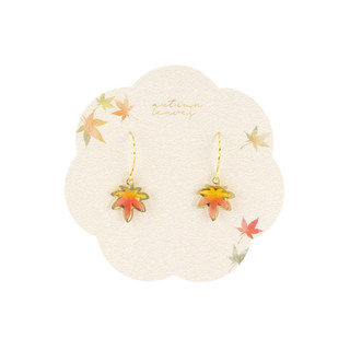 | OSEWAYA | 秋映紅葉耳環 秋日漫步 耳勾 楓葉 秋天 日本飾品