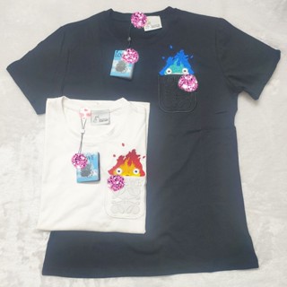 高品質衣服 移動城堡 火焰刺繡口袋 短T 短袖T恤 上衣 休閒短袖 圓領T恤 情侶T恤
