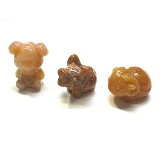 福利品【珊瑚玉配件】動物 雕刻件 造型 熊 大象 羊 水晶 通孔 設計款 手串 手作 DIY
