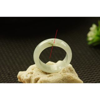 熱賣U686玉戒指❀ 17# 翡翠玉天然A貨水潤白底寬版戒圈指環戒子【緬甸玉翠軒】玉首飾品 男女款式