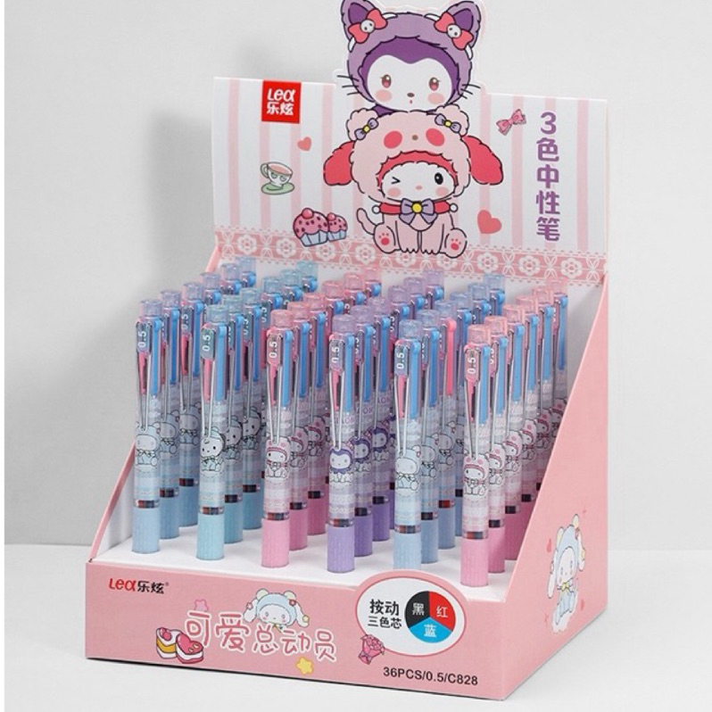 樂炫文具 史努比 三麗鷗 吉伊卡哇 三色筆 三色按動中性筆 按壓中性筆  按壓自動中性筆  按壓自動原子筆 原子筆