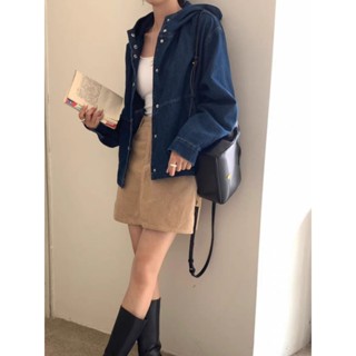 CHILL現貨 韓系連帽牛仔外套 牛仔外套 口袋牛仔外套 女生牛仔外套 女生 寬鬆外套 顯瘦 修身 防曬外套 預購