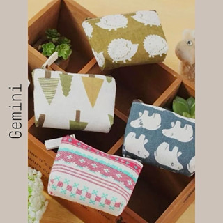🌸Gemini🌸 少量現貨/預購丨棉麻小清新復古零錢包 可愛卡通動物錢包卡包 迷你便攜鑰匙包 耳機收納包袋