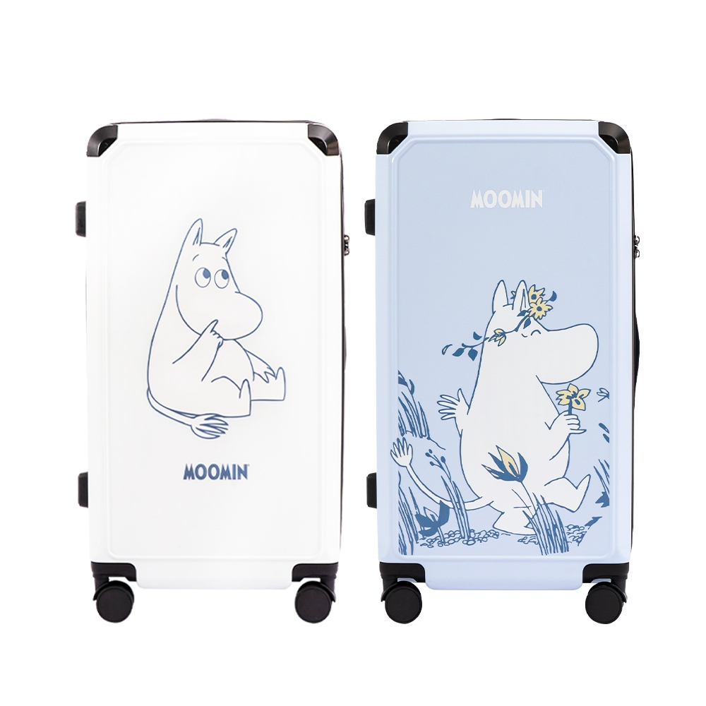 【Moomin嚕嚕米姆明】28吋拉鍊款行李箱 胖胖箱 旅行箱 拉桿箱(2年保固 海關鎖 360度飛機輪)