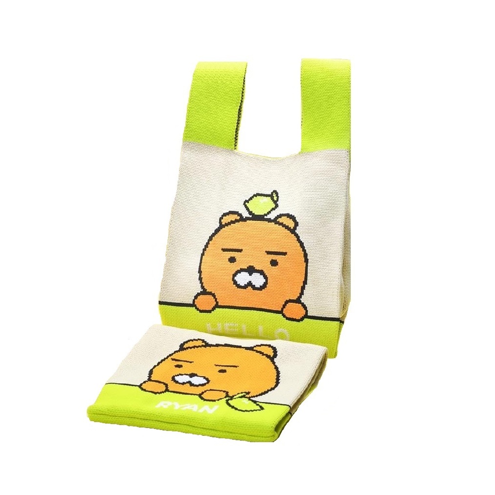 春上布丁蛋糕 x KAKAO FRIENDS 限定聯名商品 萊恩針織袋 野餐盒 蛋糕刀 防水提袋 萊恩 Ryan 春上