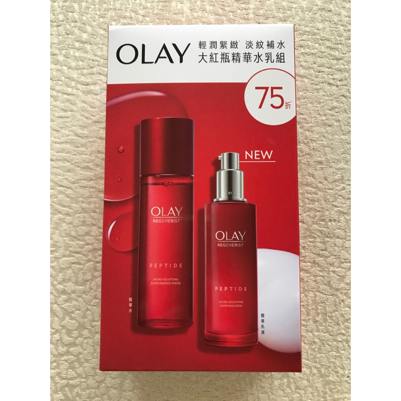 郵遞區號 歐蕾 OLAY 大紅瓶精華水乳超值組 大紅瓶精華水 150ml + 精華乳液 100ml OLAY 大紅瓶