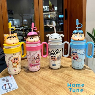 Home Tune家音 蠟筆小新大手柄316保溫杯｜大容量 不銹鋼 兒童保溫杯 可愛 吸管杯子 HC-014 4K