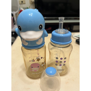（附全新配件）二手Combi康貝/kuku鴨 標準口徑奶瓶 2隻