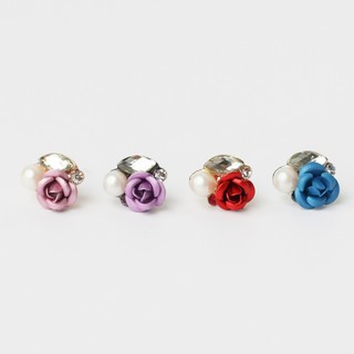 ｜OSEWAYA｜彩色玫瑰耳環 - 5入 優雅花店 日本飾品 日本製造