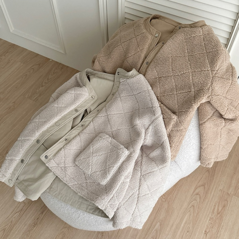 「FOR GIRLS」熊寶寶🐻 雙面穿口袋鋪棉外套（3colors）雙面 鋪棉 外套