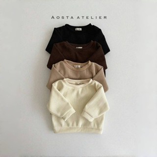 aosta 坑條加絨上衣【現貨】冬天上衣 寶寶上衣 兒童上衣 女童上衣 嬰兒衣服 寶寶衣服 韓國童裝
