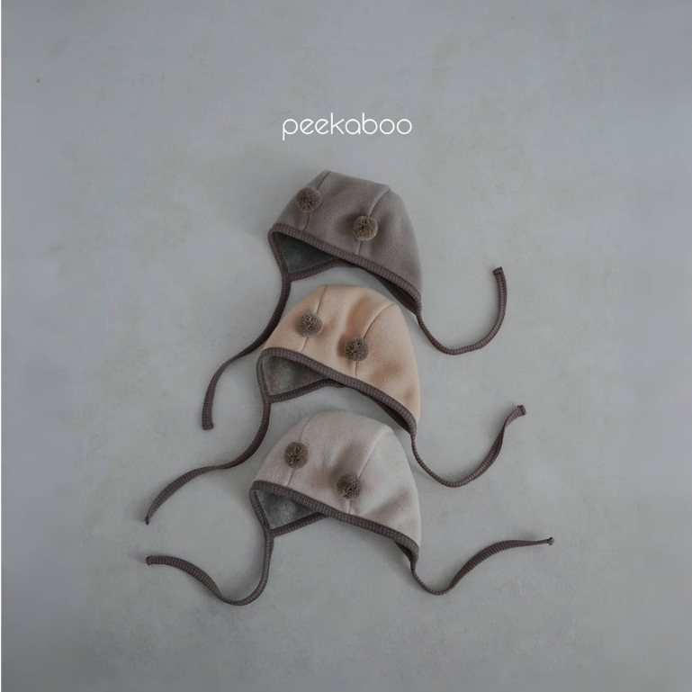 peekaboo 奶油可可小熊帽【現貨+預購】嬰兒帽子 寶寶帽 冬天帽子 新生兒帽子 寶寶保暖帽 兒童帽子 韓國童裝