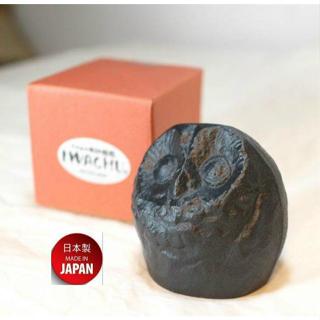 IWACHU~日本製造~本場盛崗~300216~貓頭鷹~大~黑色~紙鎮~擺飾品~鐵製品~