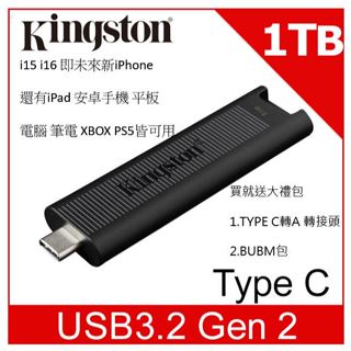 i15 i16 安卓手機皆可用 金士頓 DataTravelerMax 1TB USB3.2Gen2 SSD 高速隨身碟