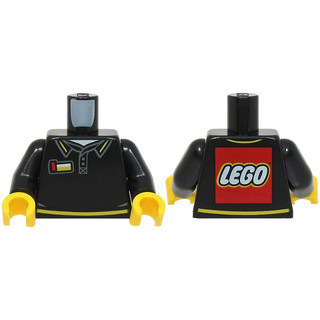 LEGO 樂高 人偶 身體 黑色 印刷 樂高店員 背後LEGO LOGO 973pb2850c01