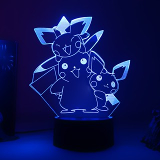 臺灣發貨 精靈寳可夢 PTCG 皮卡丘 3D立體小夜鄧 桌面擺件 擺飾 房間裝飾 小夜燈 睡眠小夜燈 床頭擺件 動漫周邊