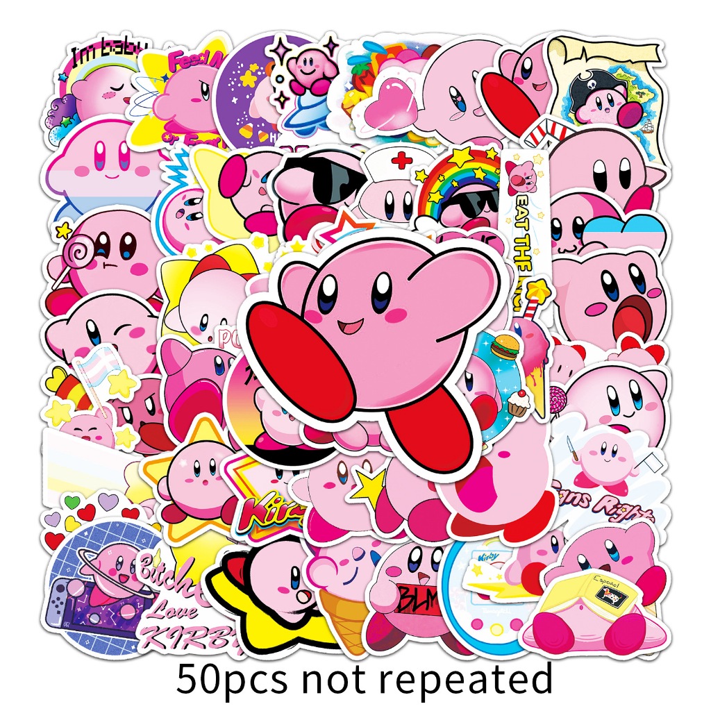 Ciao,你好🪐台灣快速出貨 貼紙 50張不重複貼紙  星之卡比 Kirby 卡比 星星卡比 卡比之星 保溫杯貼紙