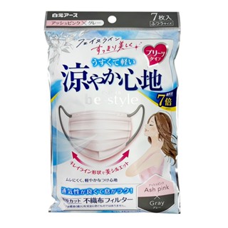 HAKUGEN白元 涼感透氣舒適口罩-粉色 7枚入【Donki日本唐吉訶德】