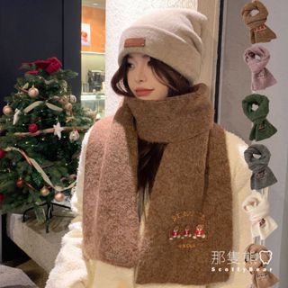 ScottyBear™️那隻熊 質感 保暖 冬天 羊毛 小熊 圍巾 韓系 時尚 簡約 披肩 熊熊圍巾 CM425