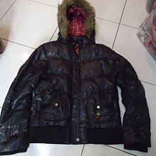 Brappers 黑色連帽毛邊羽絨外套,尺寸:L,肩寬:43cm,胸寬:53cm,棉質內裡,少穿降價大出清