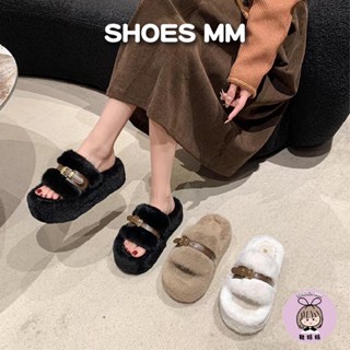 鞋妹妹💗小紅書熱賣🔥毛毛拖鞋『臺灣現貨快速出貨』厚底拖鞋 拖鞋 毛毛拖 一片毛拖 舒適柔軟 平底拖鞋 保暖拖鞋 C-23