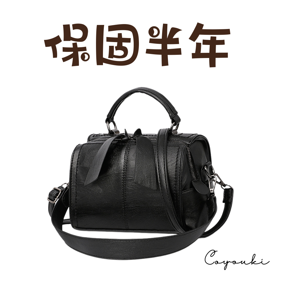 COYOUKI 中古感機車斜背包 波士頓小包 新款 小眾單肩斜挎包 韓款高級感黑色小方包 手提包潮【全館包包享保固】