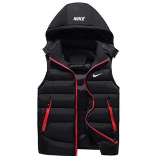 Nike 耐吉馬甲 背心馬甲 無袖外套 秋冬款 背心羽絨保暖棉服 男款 背心外套 連帽馬甲 可拆帽 休閒外套