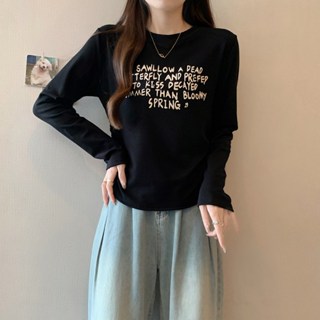 愛依依 大尺碼上衣 保暖衫 打底衫 內搭衫 長袖上衣L-4XL新款加厚保暖字母鮮花內搭打底上衣4F093-33296.