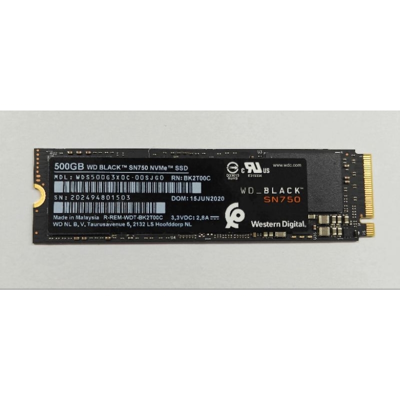[二手] WD黑標SN810、SN750  512GB  SSD M.2 GEN4X4、3X4，健康度98%，SN730