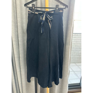 二手/全新 衣服清倉 斷捨離 綁帶深藍色寬褲裙 超百搭
