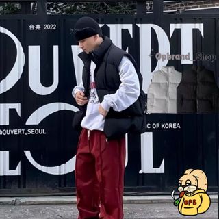 現貨⚡opbrand shop⚡ 韓國 鋪棉背心 麵包背心 雙開拉鍊 蓬鬆感 東大門 保暖 無袖 外套 情侶外套