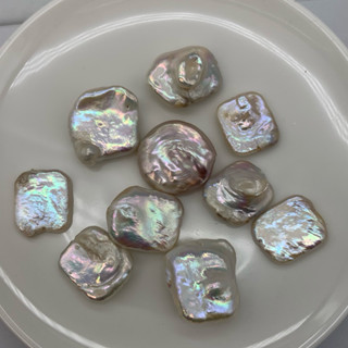 🎀小小飾品🎀 天然珍珠13+mm～20+mm方糖珍珠炫彩珍珠巴洛克異形珍珠裸珠DIY單顆供佛供神明獨一無二珠光極亮炫彩光