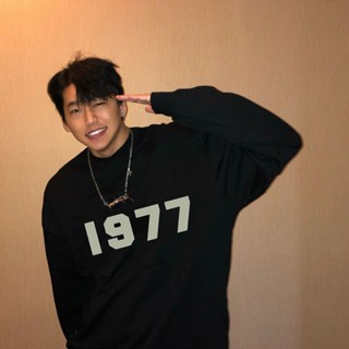高階 休閒大學t 1977印花 刷毛 長袖上衣 Oversize 寬鬆衛衣 5xl 大尺碼 秋冬長袖t 情侶百搭 十