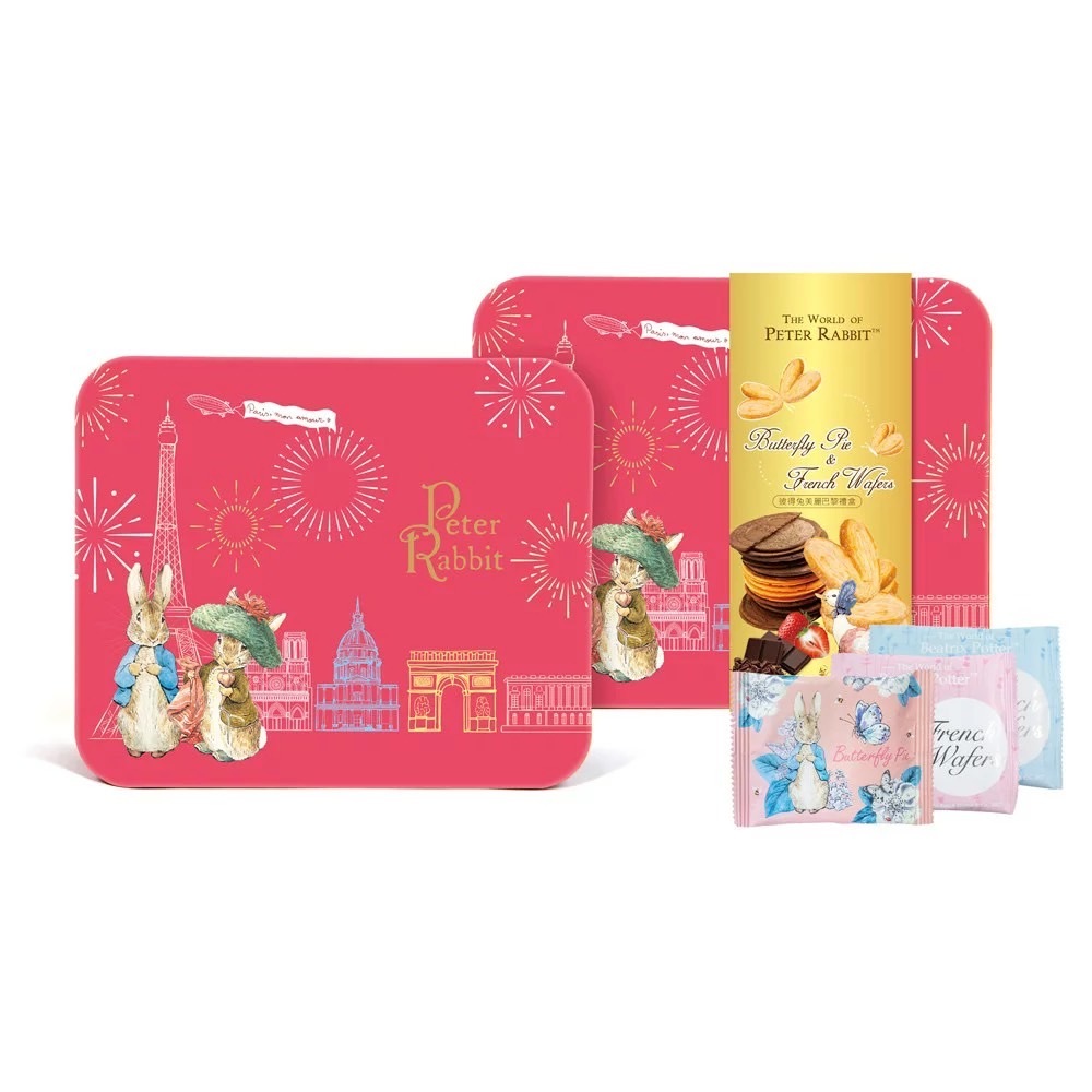 *貪吃熊*台灣 PETER RABBIT 比得兔 美麗巴黎綜合餅乾禮盒 禮盒 送禮 綜合餅乾 附提袋