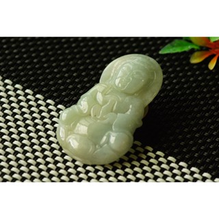 S659玉墜子❀翡翠玉A貨冰潤淡底觀音菩薩玉墜吊墜掛件玉珮【緬甸玉翠軒】玉首飾品 男女款式