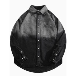 【Survive 3XL】日系復古 水洗漸層襯衫 簡約 復古風 古著 外搭 外套 情侶裝 男女裝 大尺碼 寬鬆
