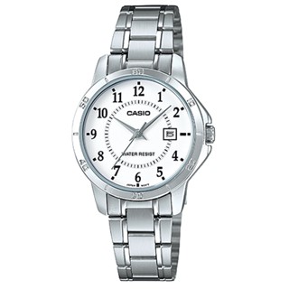 CASIO(LTP-V004D-7B) 簡約設計 時間清晰 不鏽鋼女指針錶