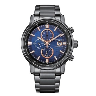 【CITIZEN 星辰】CHRONOGRAPH系列(黑色鋼帶藍色底面)CA0845-83L 43mm現代鐘錶