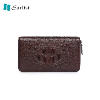 【臺灣出貨】【Sarlisi 】夏麗絲新款泰國鱷魚皮男士錢夾真皮長款錢包雙拉鏈手包商務手拿包