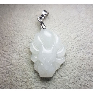 《翡翠綠地》 a貨 玉 玉石 緬甸玉 綠 a貨 狐狸 招桃花 開運 禮品 冰糯種 項鍊 吊墬 九尾狐 非 冰種 白底青