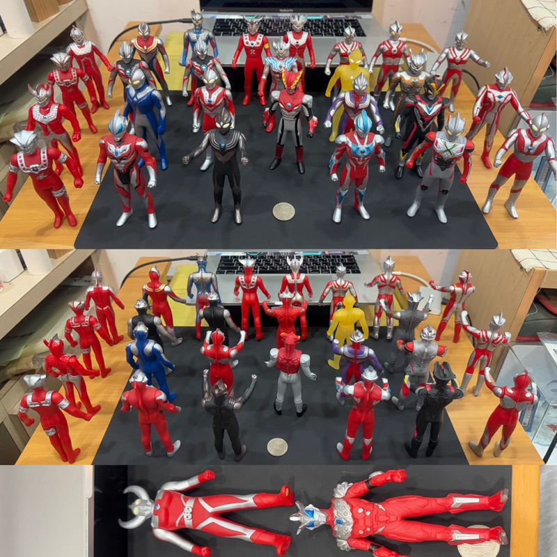 日本 中小隻 老物 超人力霸王 鹹蛋超人 奧特曼 軟膠 可動 人偶 公仔 奧特之父 羅索 傑洛 賽羅 捷德 艾克斯 銀河