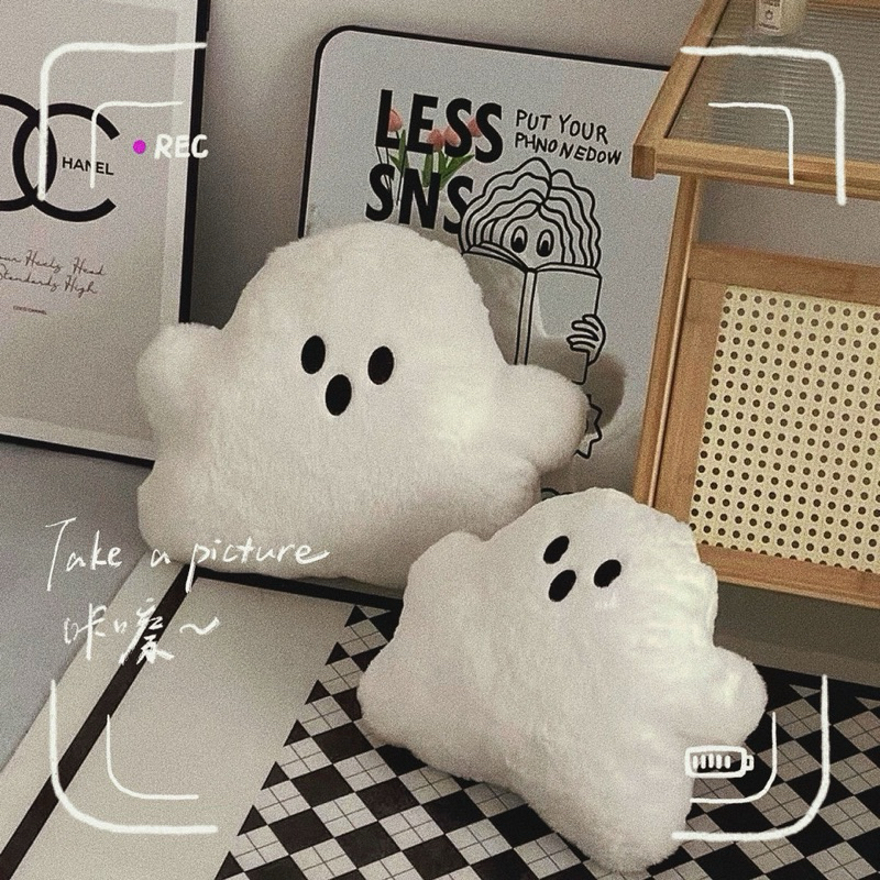 ♡小幽靈抱枕 娃娃吊飾👻 搞怪小幽靈書包掛件 可愛毛絨包包掛飾配件玩偶ins鑰匙扣 娃娃抱枕靠墊 吊飾 送禮禮物