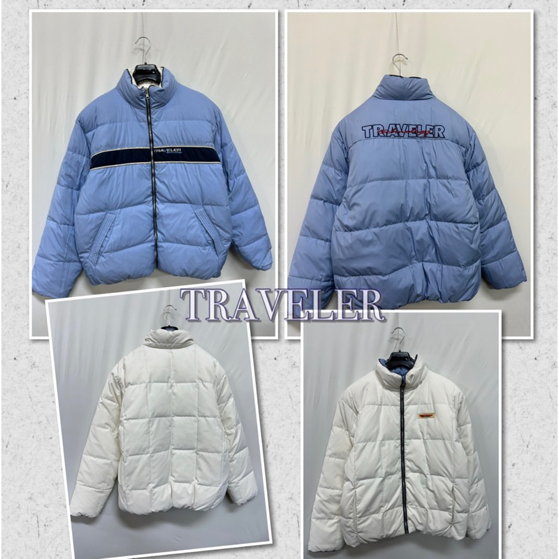 🎀二手衣倉🎀TRAVELER雙面穿厚磅水鳥羽絨保暖外套 男M號 AA0169 男羽絨外套 防風 保溫 男外套