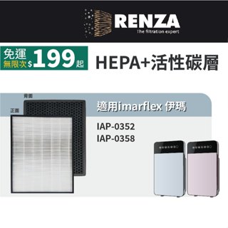 適用 imarflex 伊瑪 IAP-0352 IAP-0358 空氣清淨機 HEPA+活性碳 濾網 濾芯 濾心