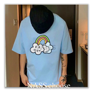 【NASS】可愛爆棚👐DREW HOUSE彩虹雲朵logo短袖 短T 太平洋藍