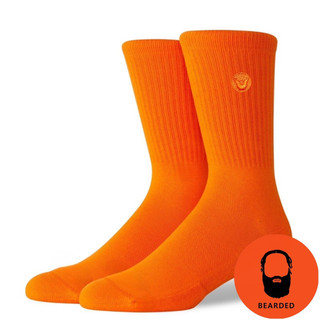 【 🇺🇸大鬍子美國襪子選品 】BEARDED - ICON CREW SOCKS經典橘色系列功能運動長襪（美國公司貨）