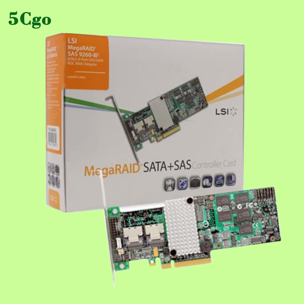 5Cgo.【含稅】全新盒裝LSI MegaRAID SAS 9260-8I 6GB陣列卡支援RAID0 1 5 6 60